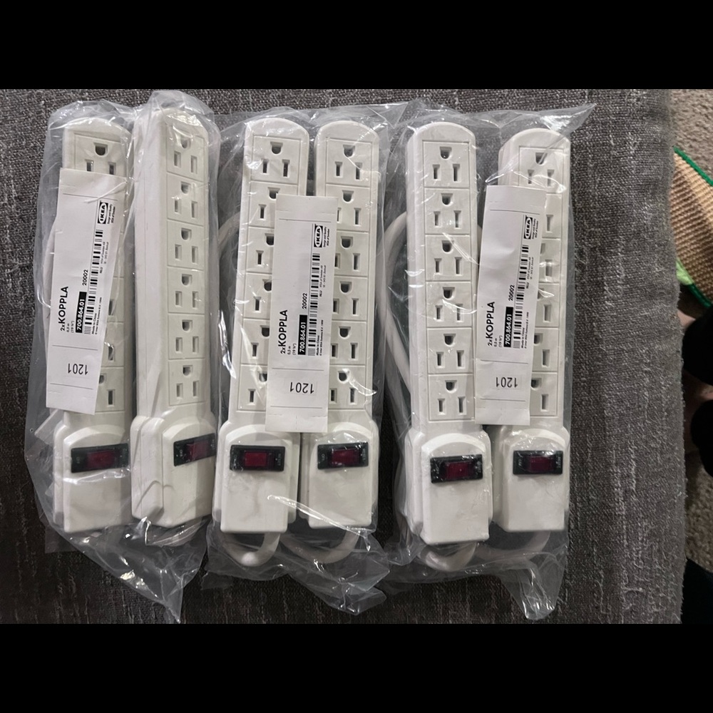 Selling IKEA KOPLLA 2pk power strips 6 outlet they are in sealed packaging